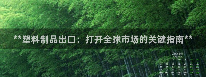 太阳集团古天乐代言：**塑料制品出口：打开全球市场的关键指南
